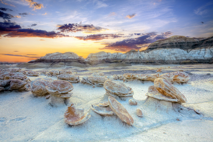 Cracked Eggs, dawn, sandstone, New Mexico, Egg Factory, Bisti, Wilderness photo