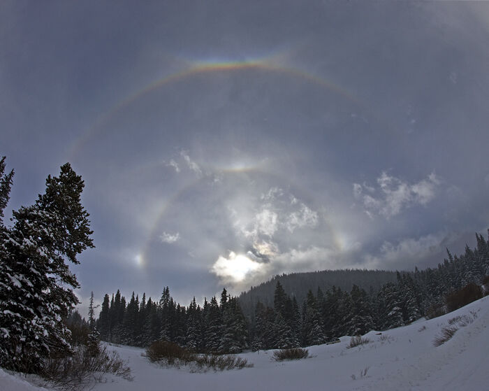 &nbsp;A rare double sun halo, near Breckenridge, Colorado.