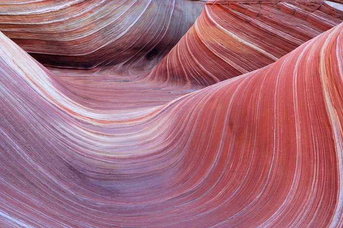 The Wave I The Wave is a unique sandstone formation, the sandstone worn smooth by water and wind, forming smooth flowing curved features...